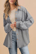 Loose Waffle Knit Patchwork Exposed Seam Shirt Jacket