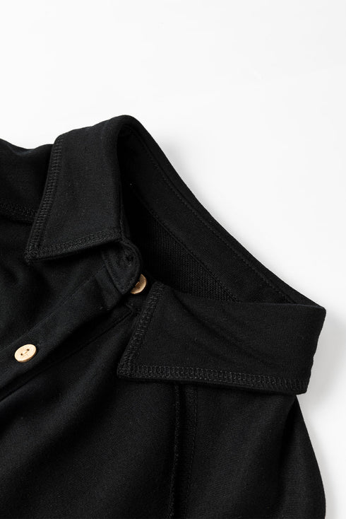 Loose Waffle Knit Patchwork Exposed Seam Shirt Jacket