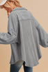 Loose Waffle Knit Patchwork Exposed Seam Shirt Jacket