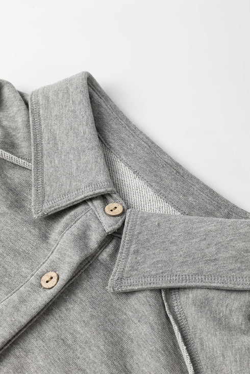 Loose Waffle Knit Patchwork Exposed Seam Shirt Jacket