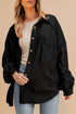 Loose Waffle Knit Patchwork Exposed Seam Shirt Jacket