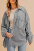 Loose Waffle Knit Patchwork Exposed Seam Shirt Jacket