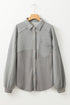 Loose Waffle Knit Patchwork Exposed Seam Shirt Jacket