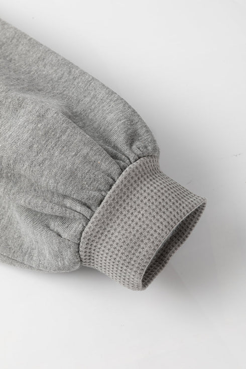 Loose Waffle Knit Patchwork Exposed Seam Shirt Jacket