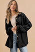 Loose Waffle Knit Patchwork Exposed Seam Shirt Jacket