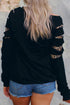 Love Graphic Cutout Sleeve Pullover Top