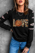 Love Graphic Cutout Sleeve Pullover Top