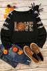 Love Graphic Cutout Sleeve Pullover Top