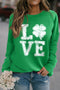 Love Graphic Print Long Sleeve Crew Neck Sweatshirt