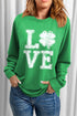 Love Graphic Print Long Sleeve Crew Neck Sweatshirt