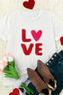 Love Graphic Print Short Sleeve T Shirt
