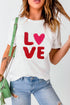 Love Graphic Print Short Sleeve T Shirt