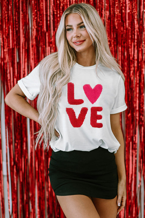 Love Graphic Print Short Sleeve T Shirt