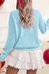Love Graphic Stitch Detail Crew Neck Sweater