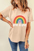 Love Is Love Rainbow Heart Graphic Print Casual Short Sleeve Tee Shirt