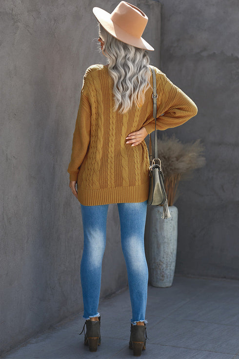 Love Letters Cable Knit Lace Up Sweater