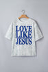Love Like Jesus Camouflage Print Letter Graphic Tee