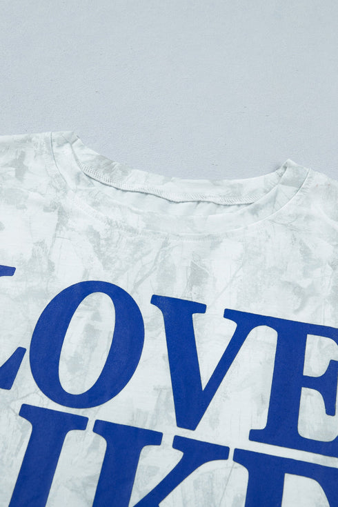 Love Like Jesus Camouflage Print Letter Graphic Tee