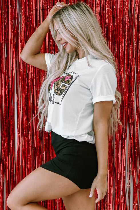 Love Like Jesus Graphic Print Crew Neck Tee