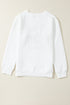 LOVE Textured Cable Knit Letter Print Crew Neck Sweater