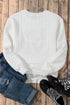 LOVE Textured Cable Knit Letter Print Crew Neck Sweater