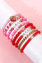 Love Xoxo Heart Shape Beaded Polymer Clay Bracelet Set