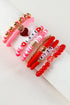 Love Xoxo Heart Shape Beaded Polymer Clay Bracelet Set