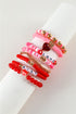 Love Xoxo Heart Shape Beaded Polymer Clay Bracelet Set