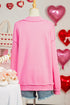 Lover Graphic Mock Neck Exposed Seam Pullover Sweatshirt