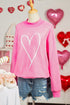 Lover Graphic Mock Neck Exposed Seam Pullover Sweatshirt