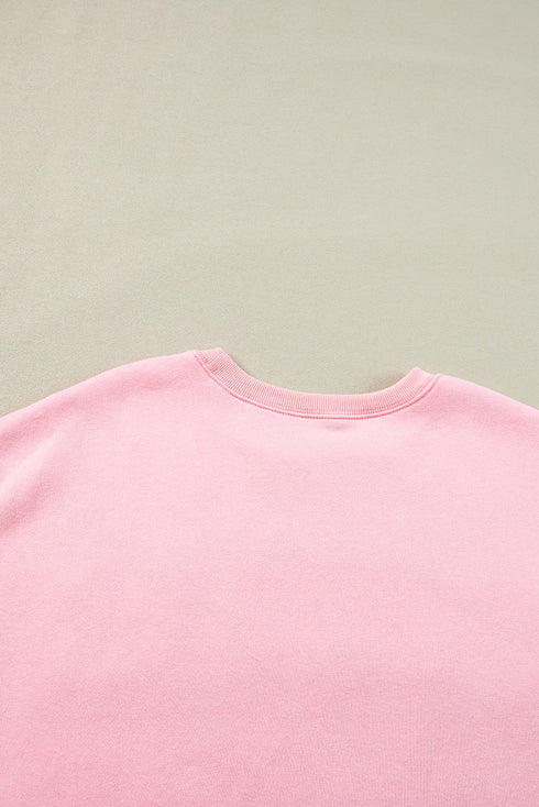Lover Varsity Letter Graphic Crew Neck Sweatshirt