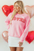 Lover Varsity Letter Graphic Crew Neck Sweatshirt