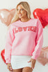 Lover Varsity Letter Graphic Crew Neck Sweatshirt