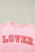 Lover Varsity Letter Graphic Crew Neck Sweatshirt