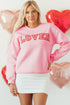 Lover Varsity Letter Graphic Crew Neck Sweatshirt