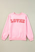Lover Varsity Letter Graphic Crew Neck Sweatshirt