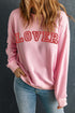 Lover Varsity Letter Graphic Crew Neck Sweatshirt