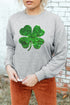 Lucky Charm Sequin Graphic Ribbed Trim Sweatshirt