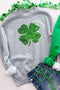 Lucky Charm Sequin Graphic Ribbed Trim Sweatshirt