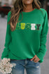 Lucky Chenille Patch Graphic Crew Neck Sweatshirt