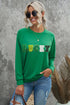 Lucky Chenille Patch Graphic Crew Neck Sweatshirt