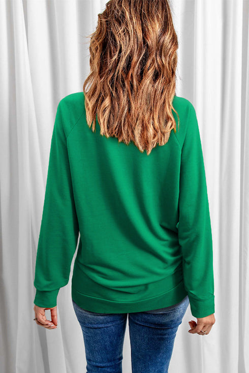 Lucky Chenille Patch Graphic Crew Neck Sweatshirt