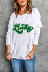 Lucky Chenille Patch Graphic Pullover Sweatshirt