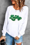 Lucky Chenille Patch Graphic Pullover Sweatshirt