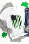 Lucky Clover And American Flag Print Graphic Tee