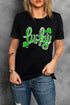 Lucky Clover Graphic Print Short Sleeve T-Shirt