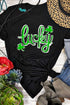 Lucky Clover Graphic Print Short Sleeve T-Shirt