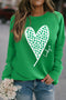 Lucky Clover Heart Graphic Print Raglan Sleeve Sweatshirt