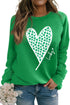 Lucky Clover Heart Graphic Print Raglan Sleeve Sweatshirt