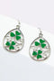 Lucky Clover Hollow Out Alloy Drop Earrings